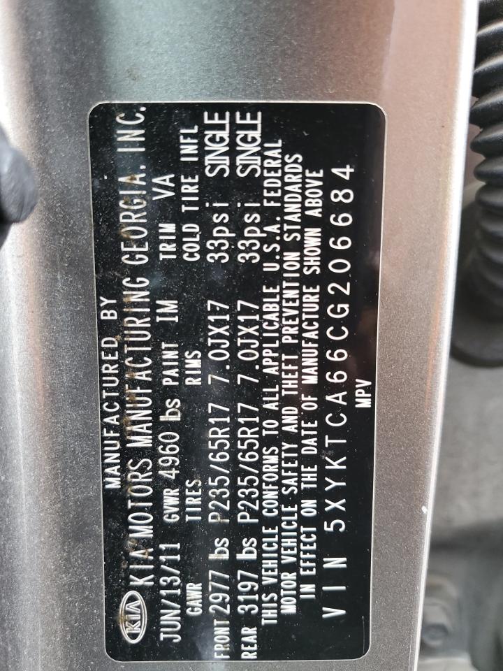 5XYKTCA66CG206684 2012 Kia Sorento Base