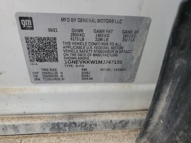 2021 Chevrolet Traverse Premier VIN: 1GNEVKKW1MJ247135 Lot: 56493374