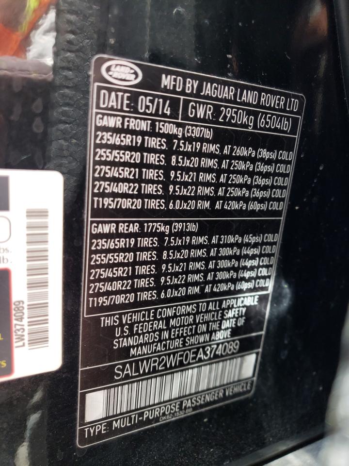 SALWR2WF0EA374089 2014 Land Rover Range Rover Sport Hse