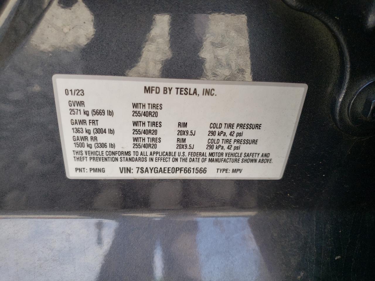 7SAYGAEE0PF661566 2023 Tesla Model Y