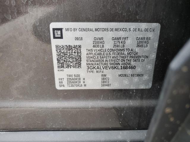 2019 GMC Terrain Slt VIN: 3GKALVEV6KL168460 Lot: 58494064