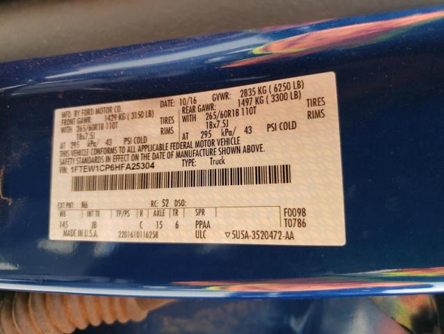 2017 Ford F150 Supercrew VIN: 1FTEW1CP6HFA25304 Lot: 56835694