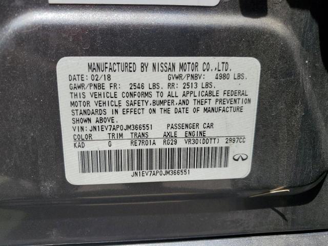 2018 Infiniti Q50 Luxe VIN: JN1EV7AP0JM366551 Lot: 58657934