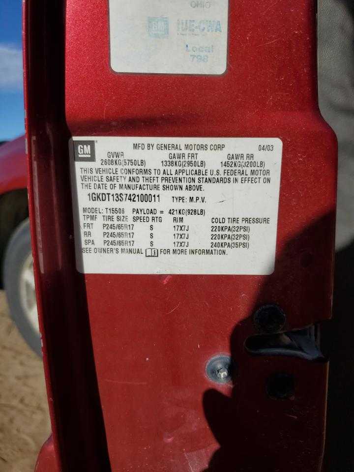 1GKDT13S742100011 2004 GMC Envoy