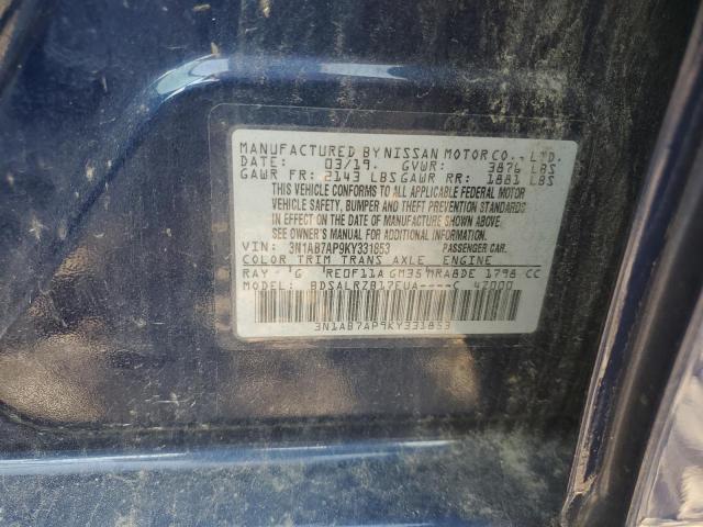 2019 Nissan Sentra S VIN: 3N1AB7AP9KY331853 Lot: 59802914