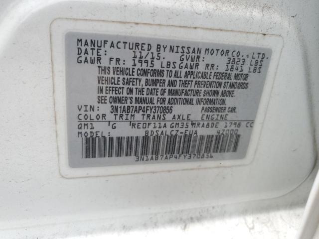 2015 Nissan Sentra S VIN: 3N1AB7AP4FY370856 Lot: 59407344