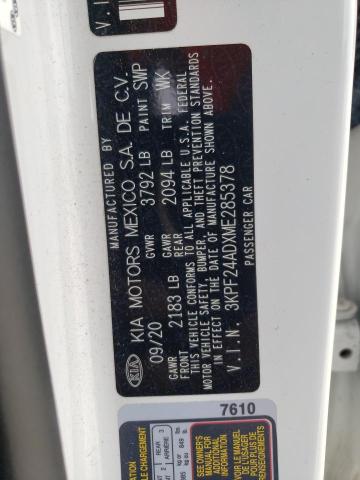 2021 Kia Forte Fe VIN: 3KPF24ADXME285378 Lot: 59521524