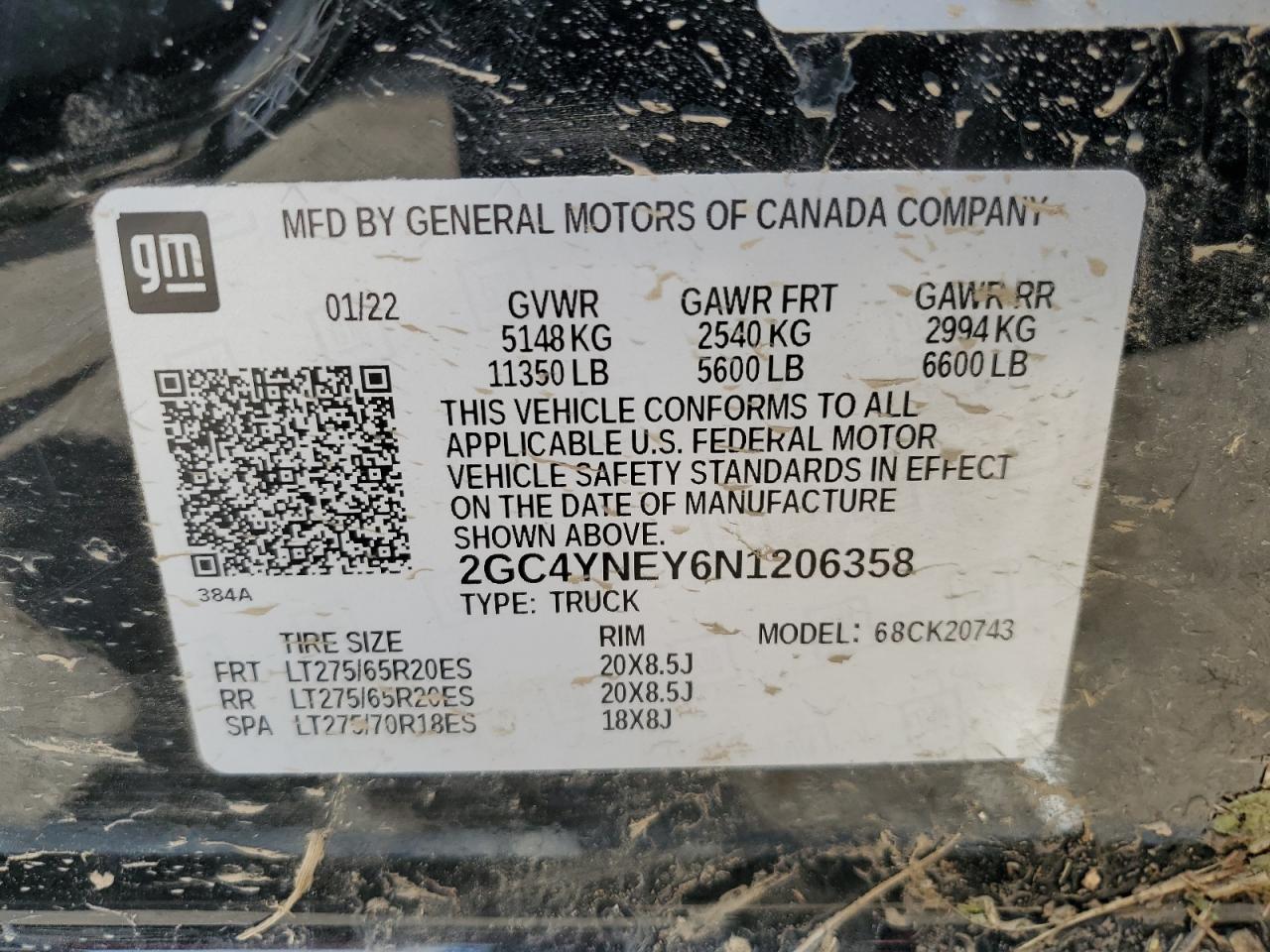 2GC4YNEY6N1206358 2022 Chevrolet Silverado K2500 Heavy Duty Lt