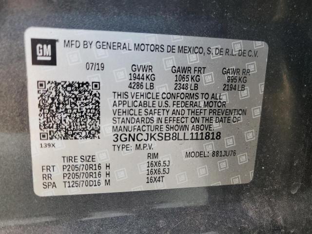 2020 Chevrolet Trax Ls VIN: 3GNCJKSB8LL111818 Lot: 58267654