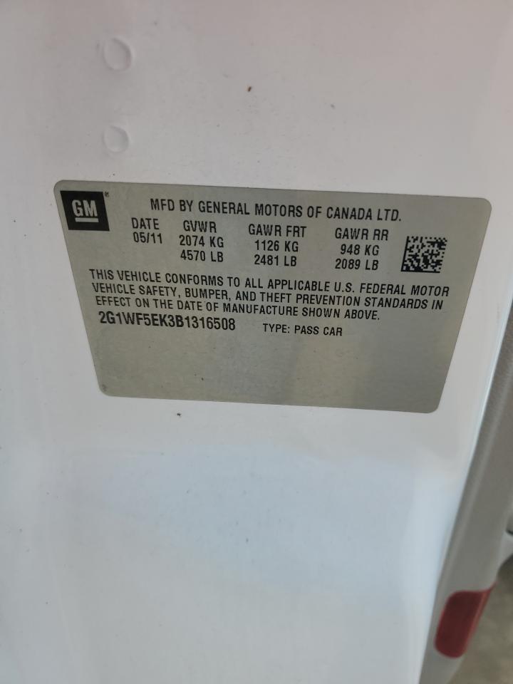 2G1WF5EK3B1316508 2011 Chevrolet Impala Ls