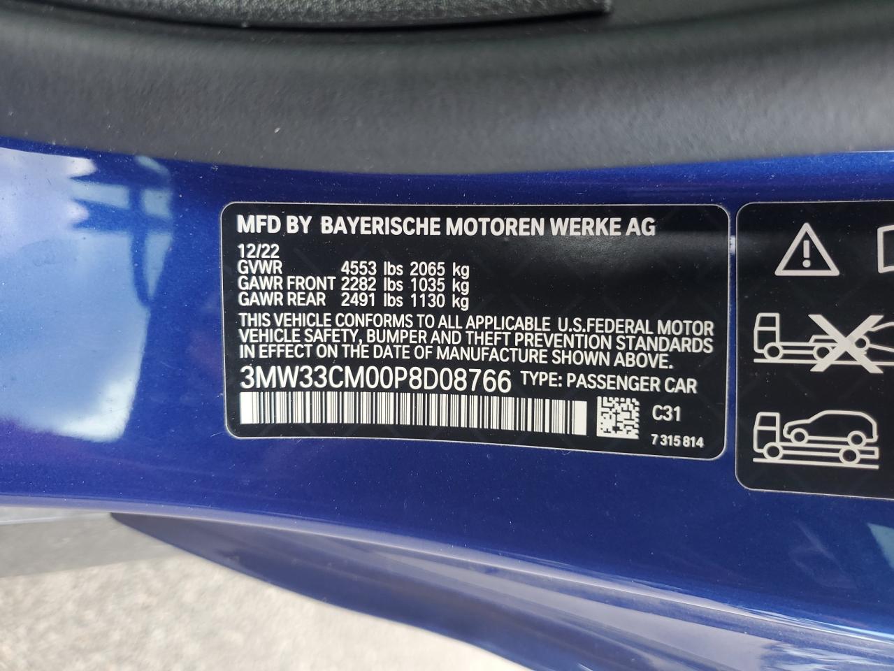 3MW33CM00P8D08766 2023 BMW 230Xi