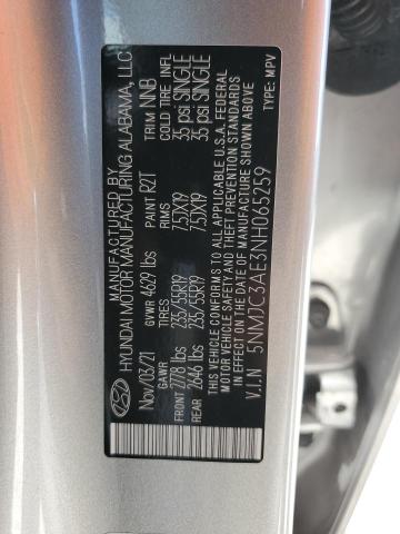 2022 Hyundai Tucson Sel VIN: 5NMJC3AE3NH065259 Lot: 58422584