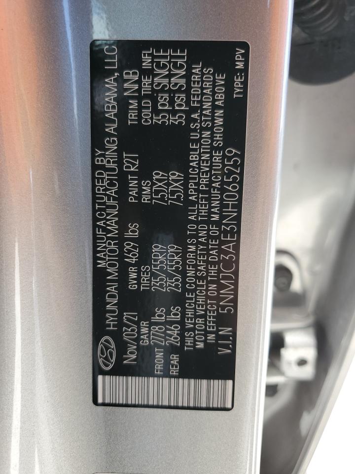 5NMJC3AE3NH065259 2022 Hyundai Tucson Sel