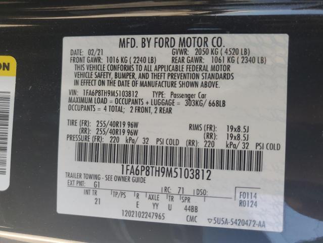 2021 Ford Mustang VIN: 1FA6P8TH9M5103812 Lot: 60347094