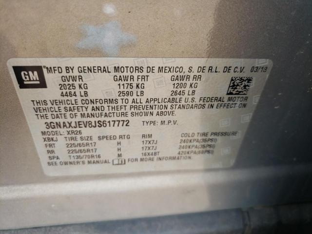 2018 CHEVROLET EQUINOX LT - 3GNAXJEV8JS617772