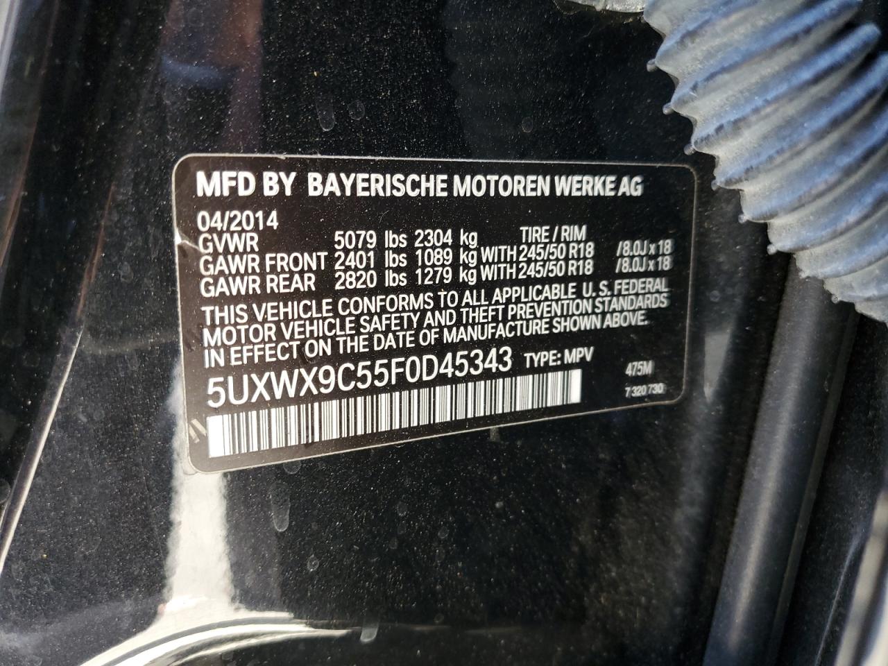 5UXWX9C55F0D45343 2015 BMW X3 xDrive28I