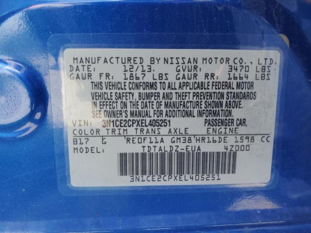 2014 Nissan Versa Note S VIN: 3N1CE2CPXEL405251 Lot: 59536444