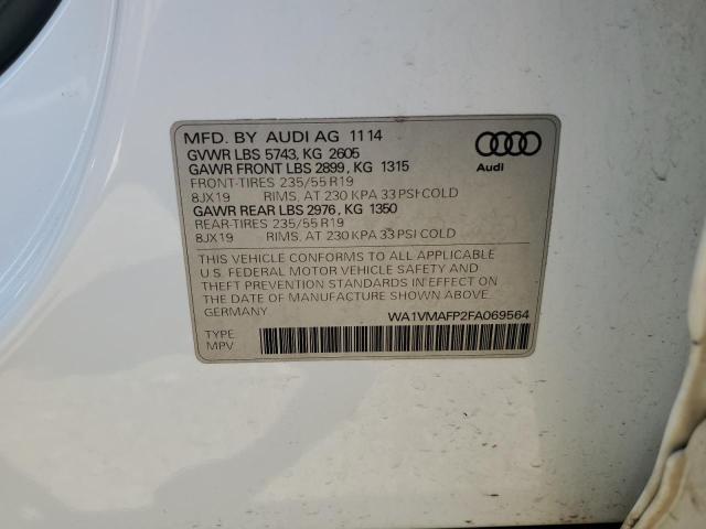 2015 Audi Q5 Tdi Prestige VIN: WA1VMAFP2FA069564 Lot: 57607194