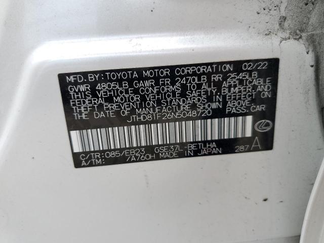 2022 Lexus Is 300 VIN: JTHD81F26N5048720 Lot: 59590044