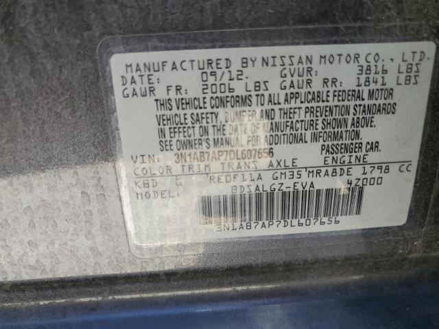 2013 Nissan Sentra S VIN: 3N1AB7AP7DL607656 Lot: 58490914