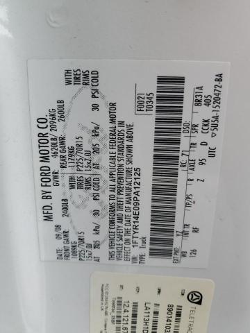 2009 Ford Ranger Super Cab VIN: 1FTYR14E09PA12125 Lot: 59457914