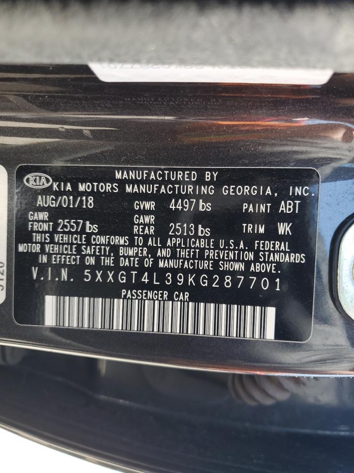 5XXGT4L39KG287701 2019 Kia Optima Lx