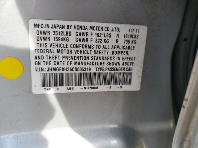 2012 Honda Fit VIN: JHMGE8H36CS005319 Lot: 60570574