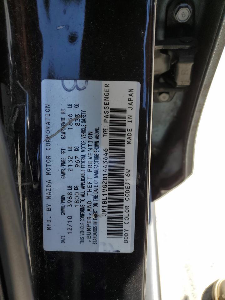 JM1BL1VG2B1443646 2011 Mazda 3 I