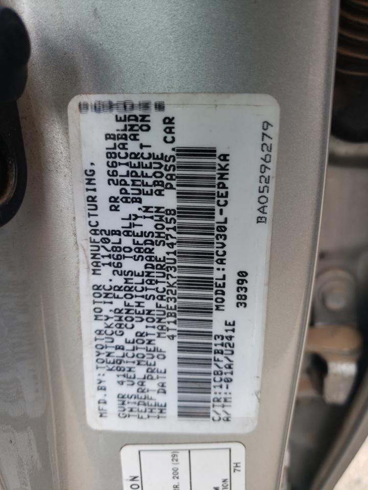 4T1BE32K73U147158 2003 Toyota Camry Le