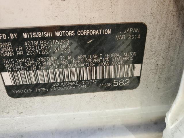 2014 Mitsubishi Lancer Gt VIN: JA32U8FWXEU021752 Lot: 60790084