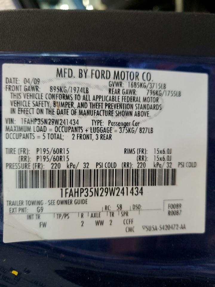 1FAHP35N29W241434 2009 Ford Focus Se