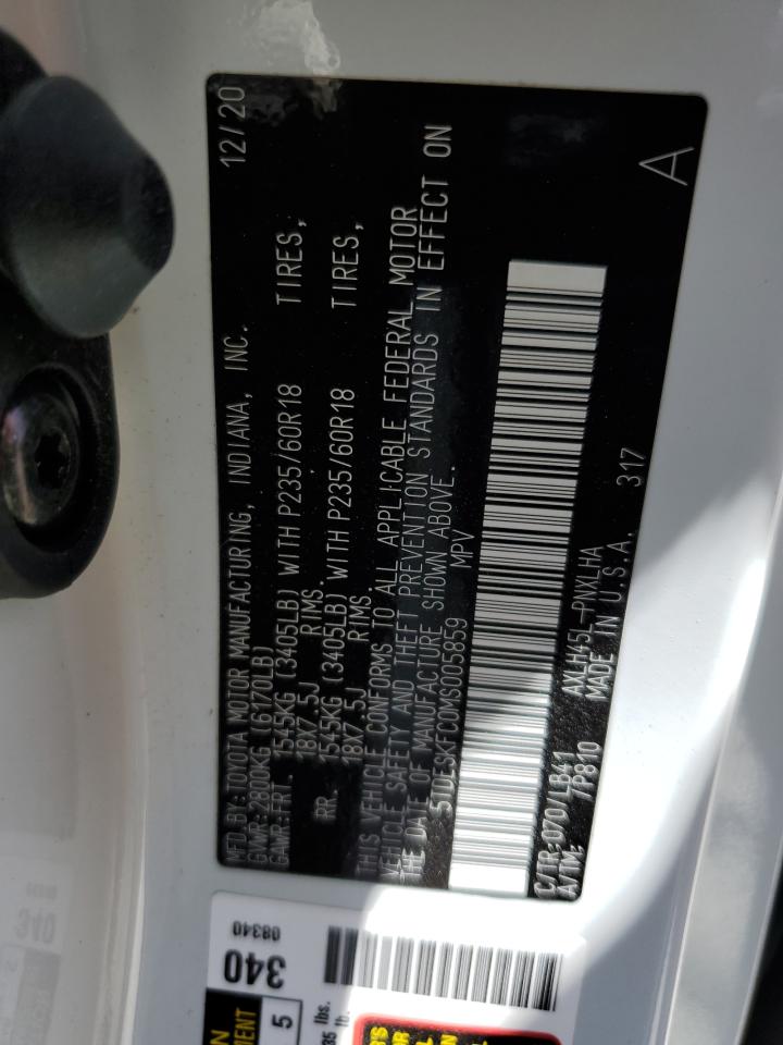 5TDESKFC0MS005859 2021 Toyota Sienna Limited