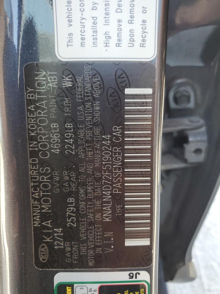 KNALN4D72F5190244 2015 Kia Cadenza Premium