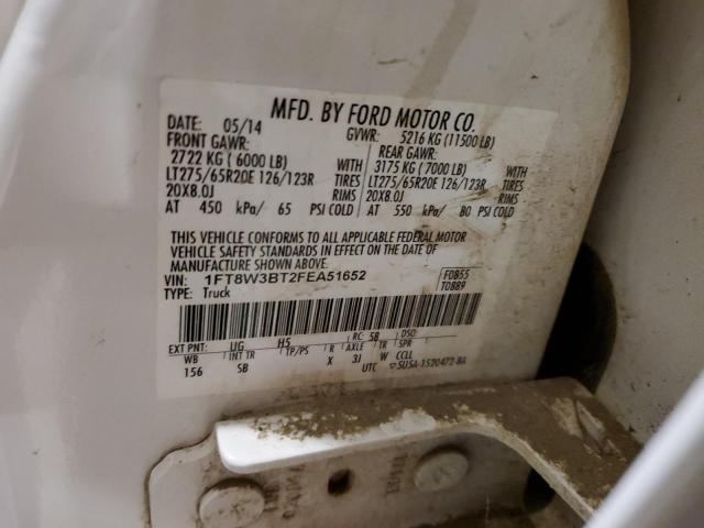 2015 Ford F350 Super Duty VIN: 1FT8W3BT2FEA51652 Lot: 59827694