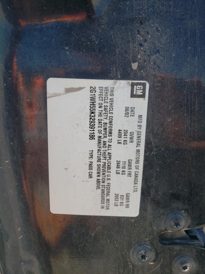 2G1WH55K329391186 2002 Chevrolet Impala Ls