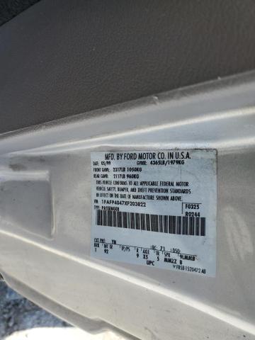 1999 Ford Mustang VIN: 1FAFP4047XF203822 Lot: 60568934