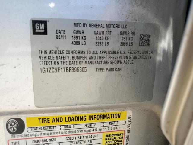 2011 Chevrolet Malibu 1Lt VIN: 1G1ZC5E17BF396305 Lot: 60499624