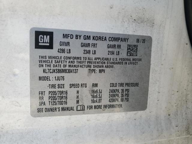 2021 Chevrolet Trax Ls VIN: KL7CJKSB6MB304137 Lot: 60340494