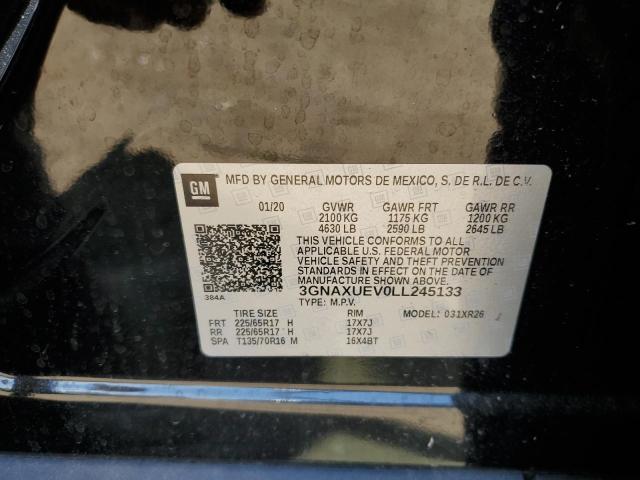 2020 Chevrolet Equinox Lt VIN: 3GNAXUEV0LL245133 Lot: 59296754