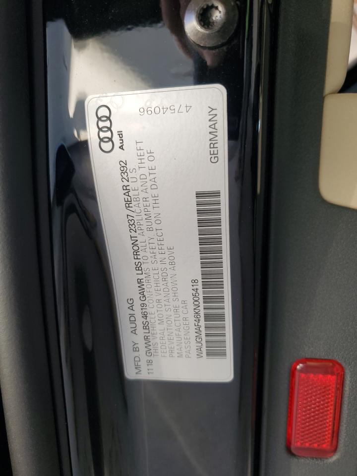 WAUGMAF46KN005418 2019 Audi A4 Premium