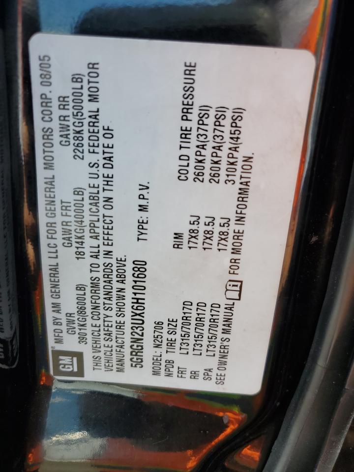 5GRGN23UX6H101680 2006 Hummer H2