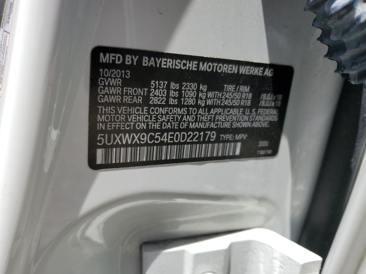 5UXWX9C54E0D22179 2014 BMW X3 xDrive28I