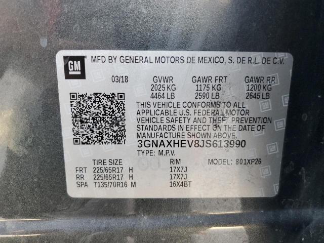 2018 Chevrolet Equinox Ls VIN: 3GNAXHEV8JS613990 Lot: 61059554