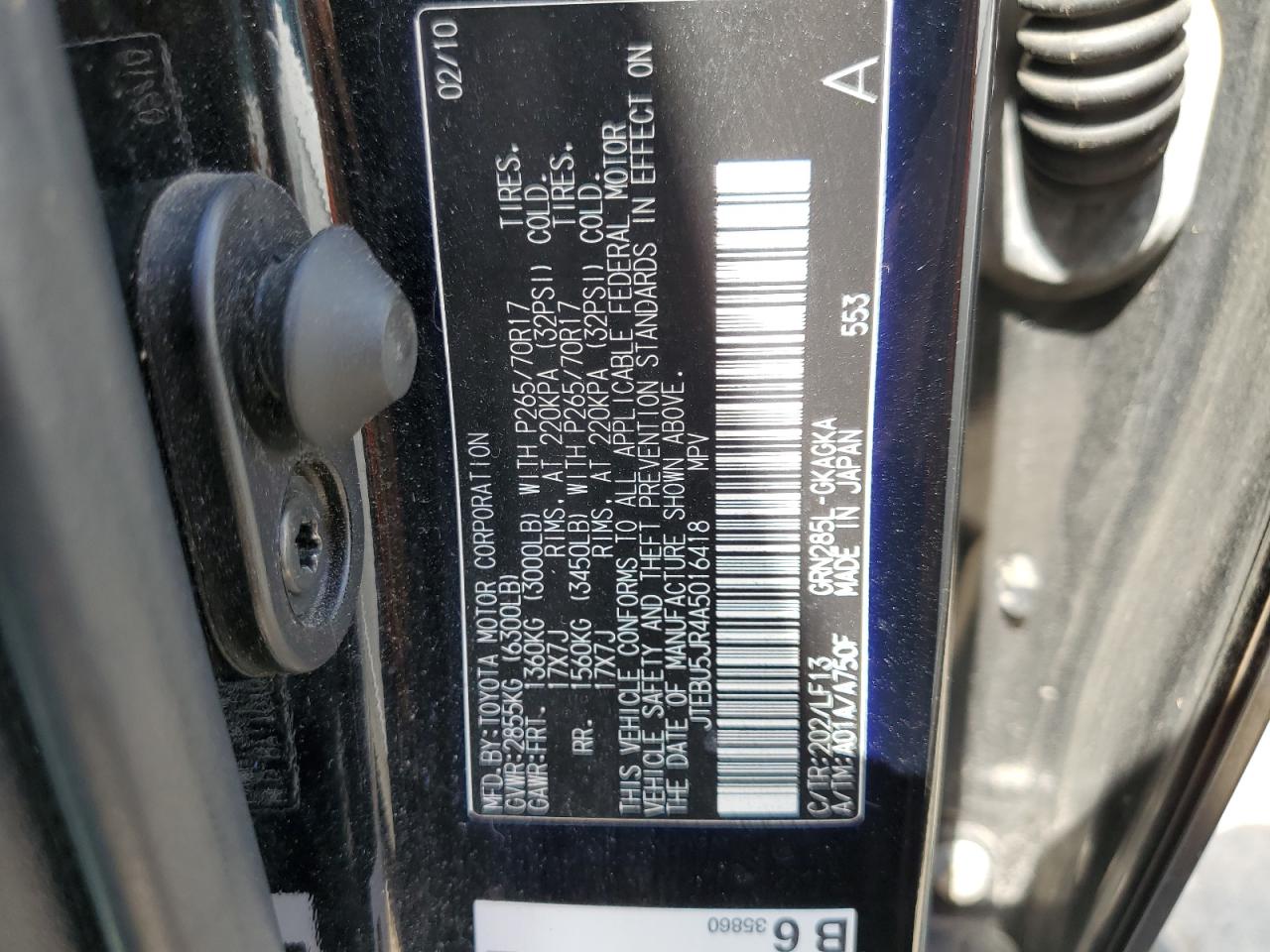 JTEBU5JR4A5016418 2010 Toyota 4Runner Sr5