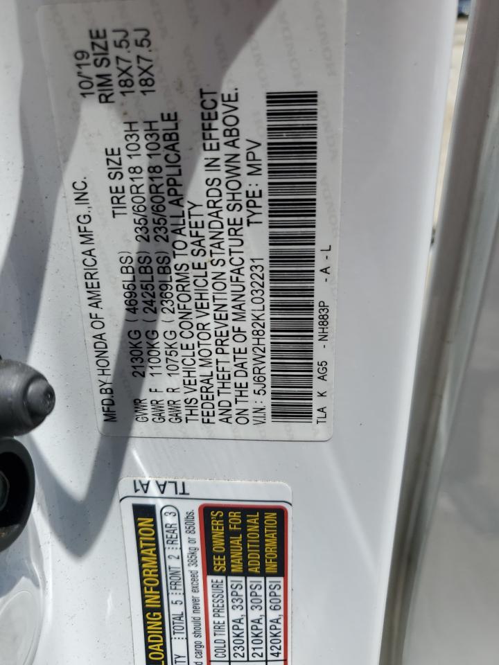 5J6RW2H82KL032231 2019 Honda Cr-V Exl