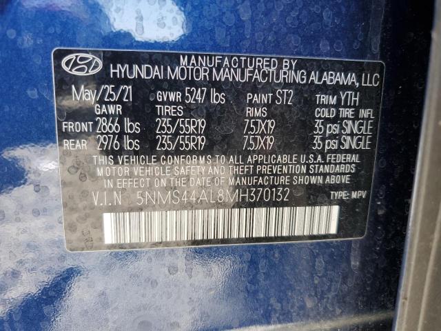 2021 Hyundai Santa Fe Limited VIN: 5NMS44AL8MH370132 Lot: 59307264