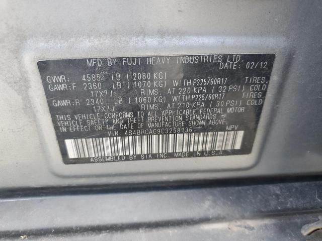 2012 Subaru Outback 2.5I VIN: 4S4BRCAC9C3258136 Lot: 60915854