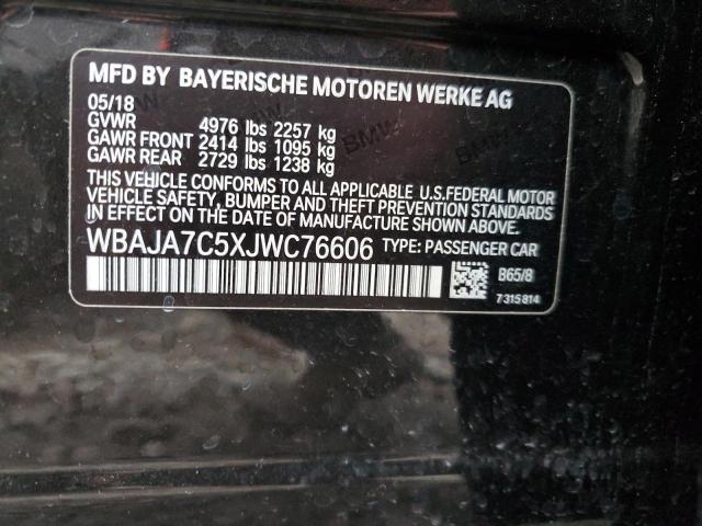 VIN WBAJA7C5XJWC76606 2018 BMW 5 Series, 530 XI no.12