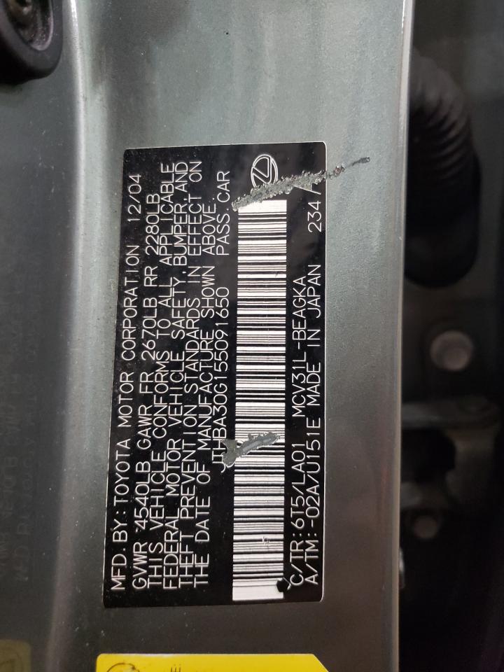 JTHBA30G155091650 2005 Lexus Es 330