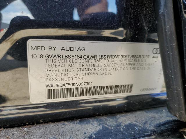 2019 AUDI A8 L WAU8DAF80KN007351